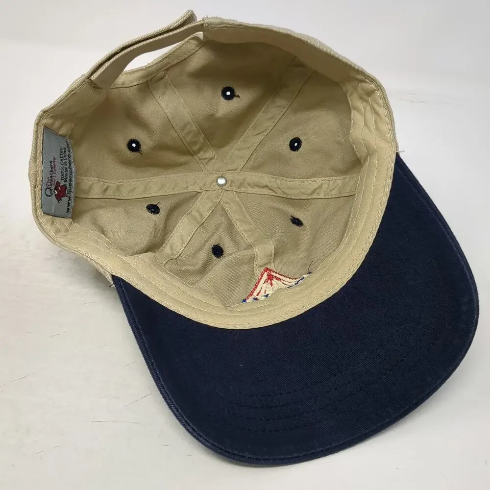Queensboro Shirt Company Baseball Cap Beige Blue One Size Hat Industrial Logo